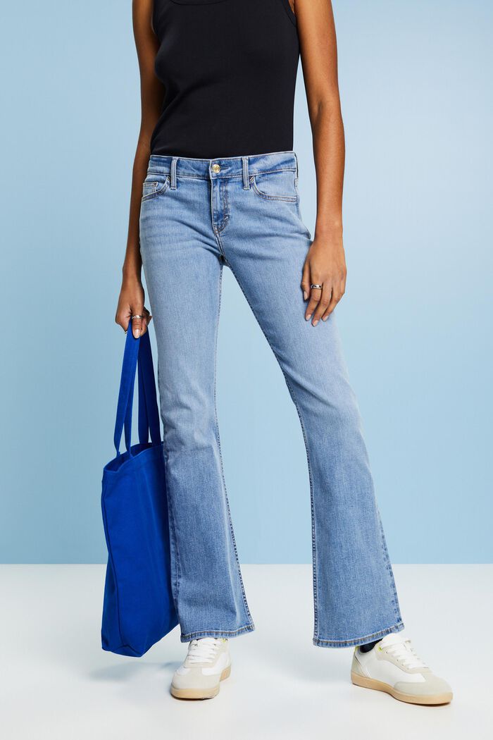 Bootcut jeans met middelhoge taille, BLUE LIGHT WASHED, detail image number 0