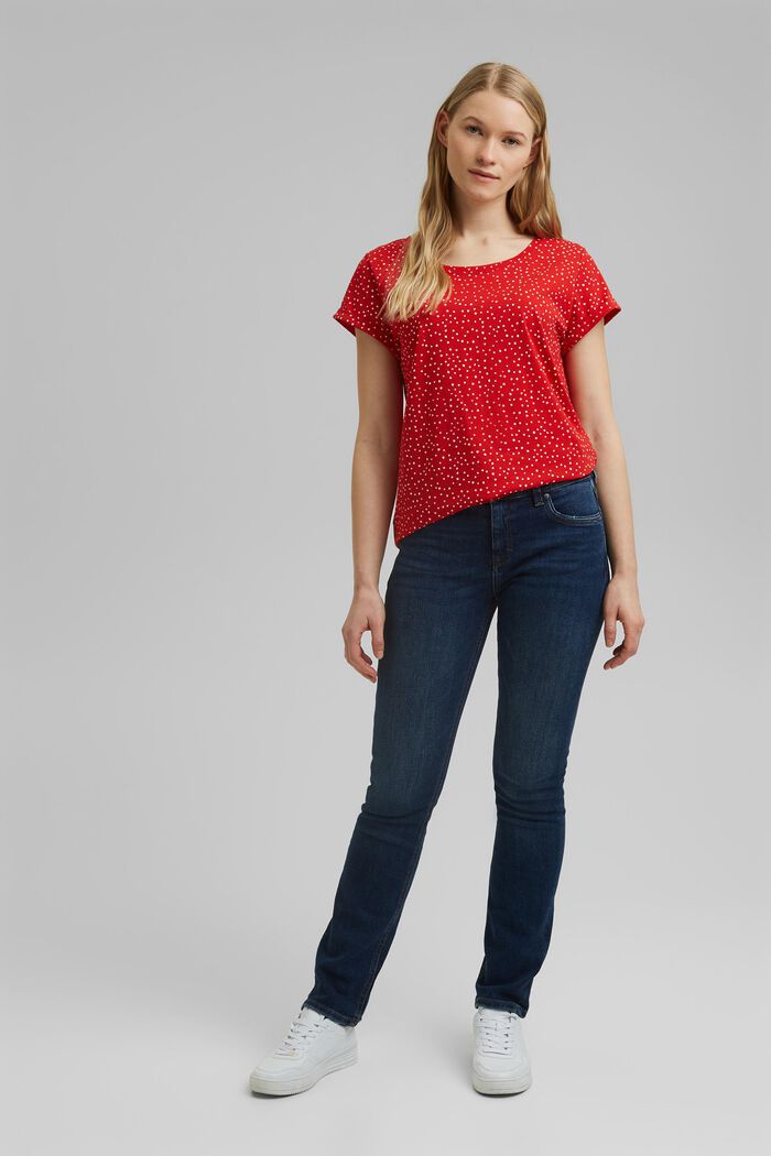 T-shirt met print, 100% organic cotton, RED, detail image number 1