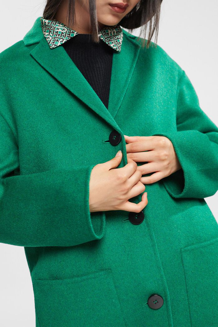 Manteau à teneur en laine, EMERALD GREEN, detail image number 2