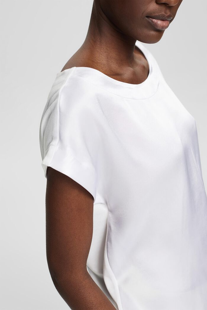 T-shirt van een materiaalmix, LENZING™ ECOVERO™, WHITE, detail image number 2