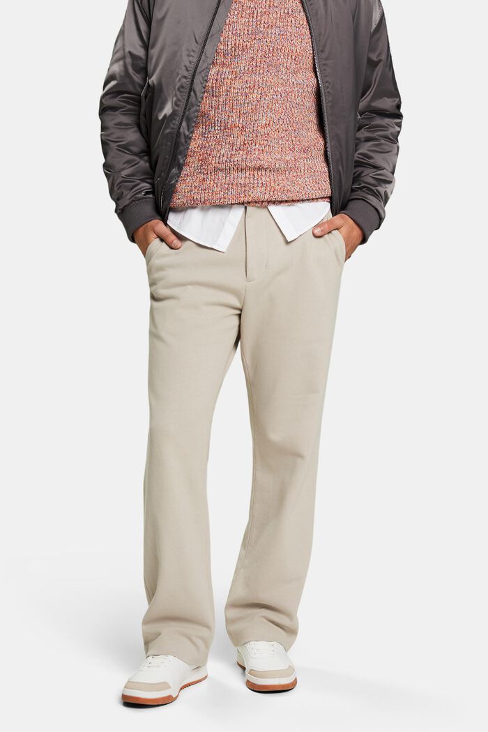 Pantalon en jersey de maille piquée, BEIGE, detail image number 0