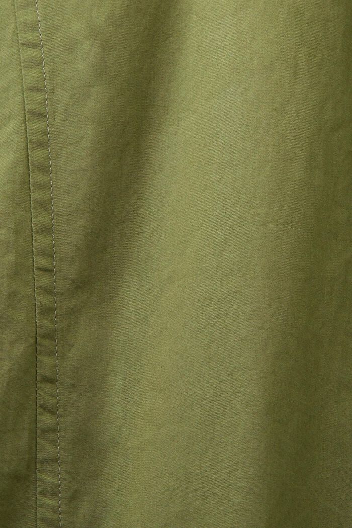 Robe-chemise en popeline de coton à taille nouée, LIGHT KHAKI, detail image number 5