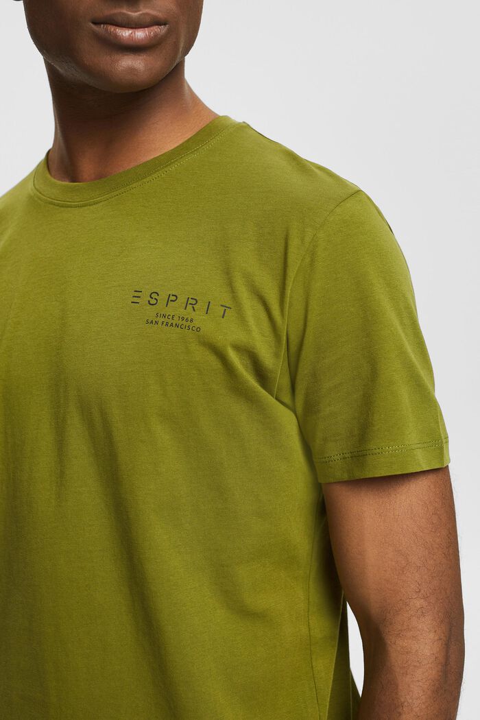 Jersey T-shirt met logoprint, LEAF GREEN, detail image number 0