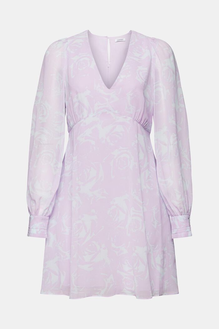 Mini-jurk met V-hals en print, LAVENDER, detail image number 6