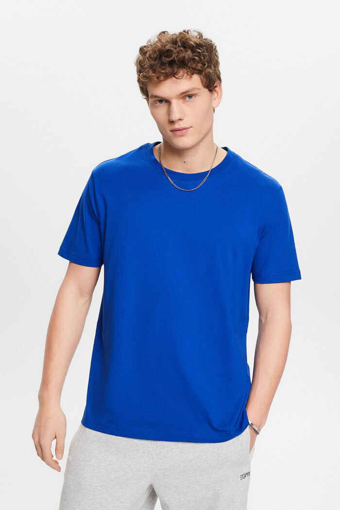 T-shirt van jersey met ronde hals, BRIGHT BLUE, detail image number 0