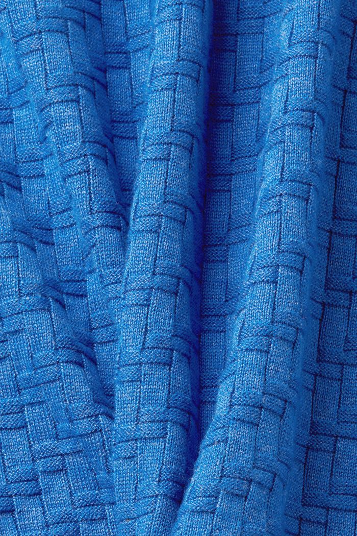 Gestructureerde trui met ronde hals, BLUE, detail image number 6
