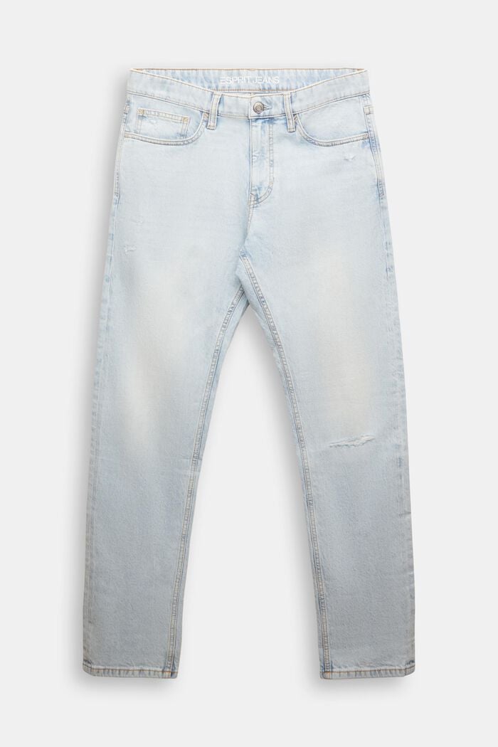 Slim fit jeans met middelhoge taille, BLUE LIGHT WASHED, detail image number 6