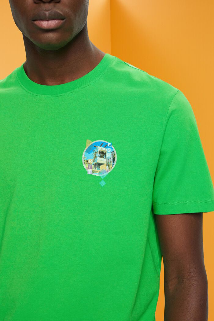 T-shirt de coupe Slim Fit orné d’un petit imprimé sur la poitrine, GREEN, detail image number 2