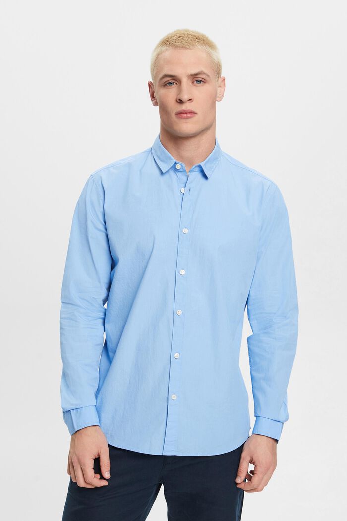 Slim fit, duurzaam katoenen overhemd, LIGHT BLUE, detail image number 0