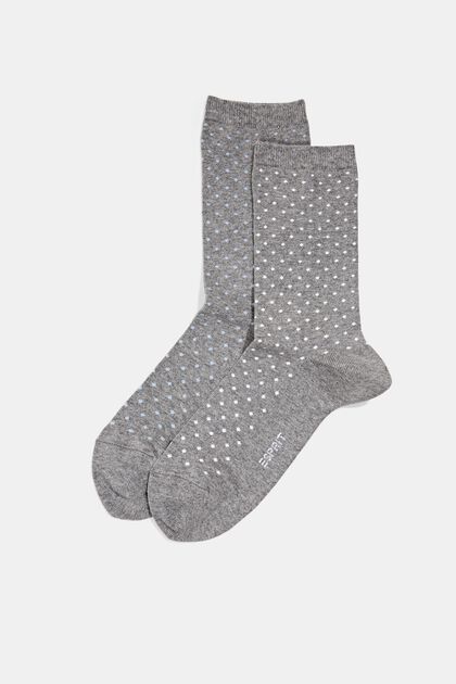 Set van 2 paar sokken met stippen, organic cotton