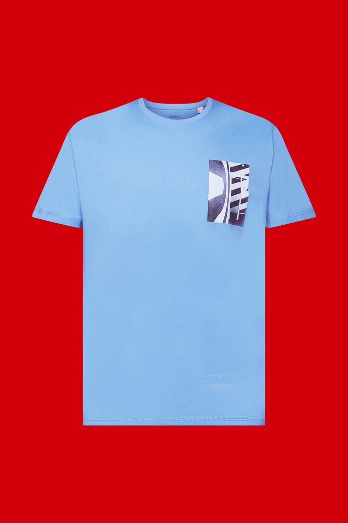T-shirt met ronde hals, 100% katoen, LIGHT BLUE, detail image number 6