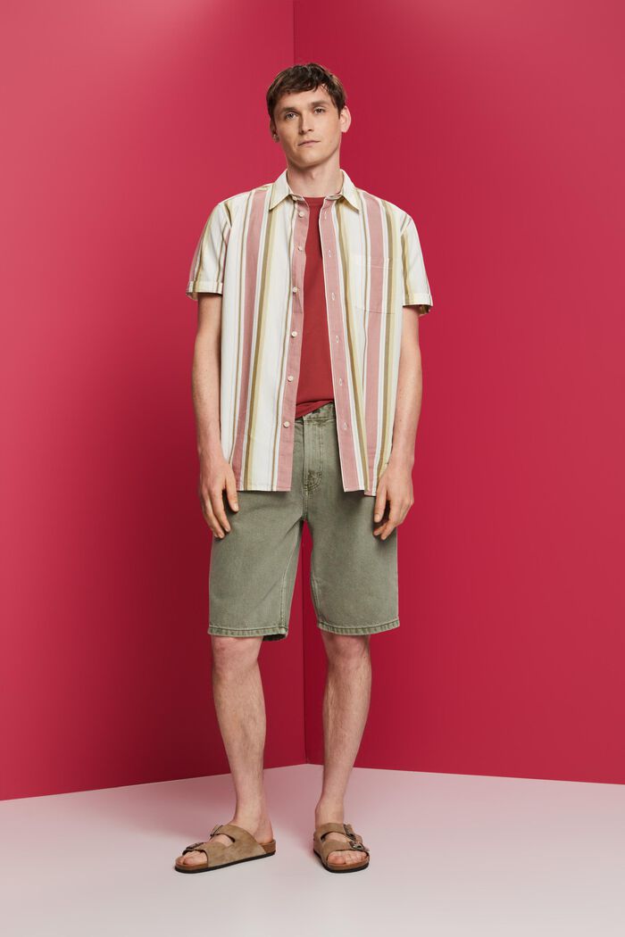Overhemd met korte mouwen en motief, 100% katoen, DARK OLD PINK, detail image number 1