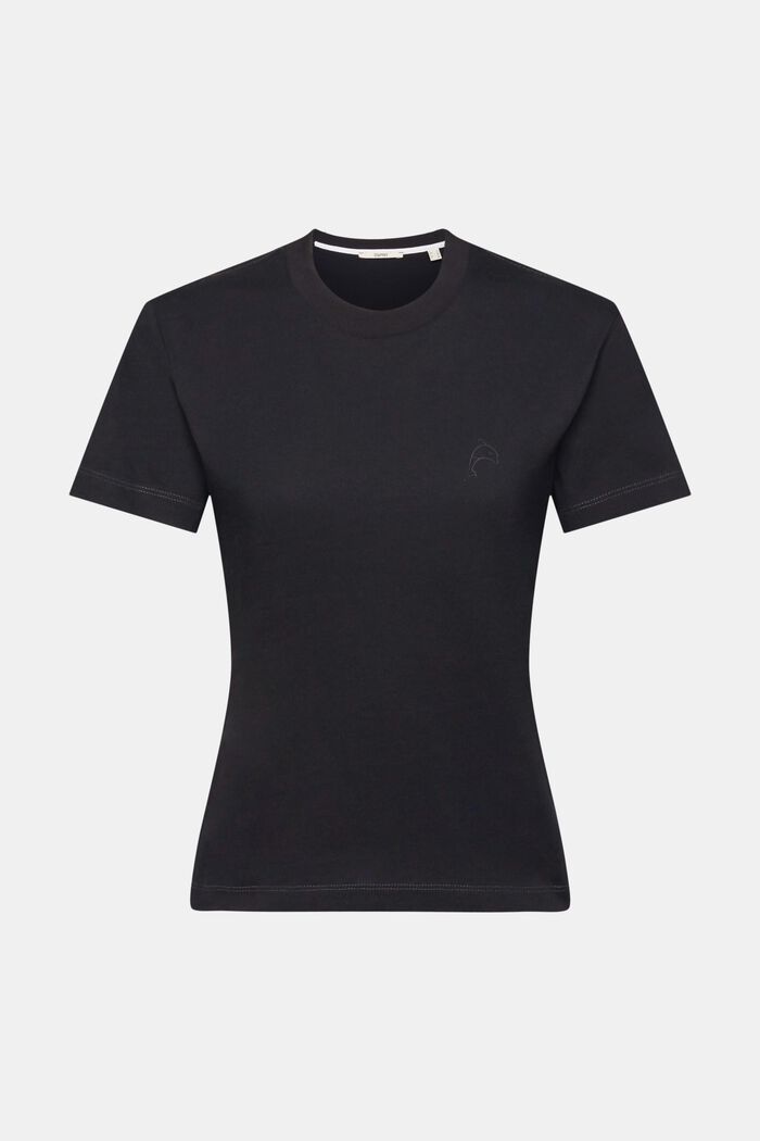 T-shirt en coton à imprimé dauphin, BLACK, detail image number 7