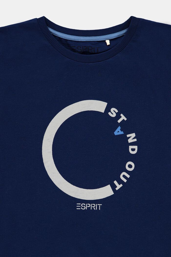 T-shirt met print, 100% katoen, BLUE, detail image number 2
