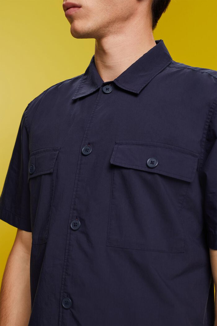 Overhemd met korte mouwen, katoenmix, NAVY, detail image number 2