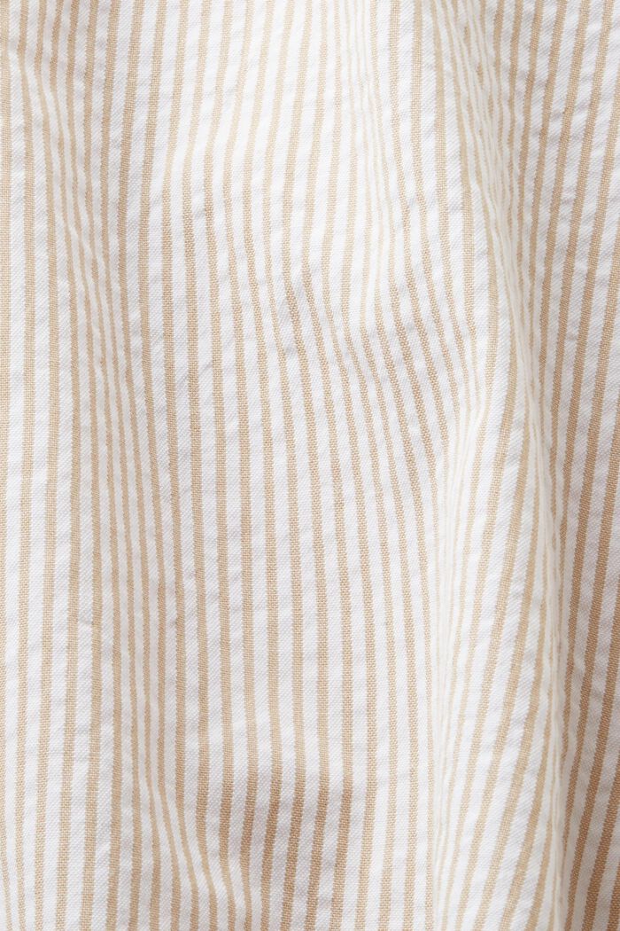 Gestreepte blouse met lange mouwen, BEIGE, detail image number 4