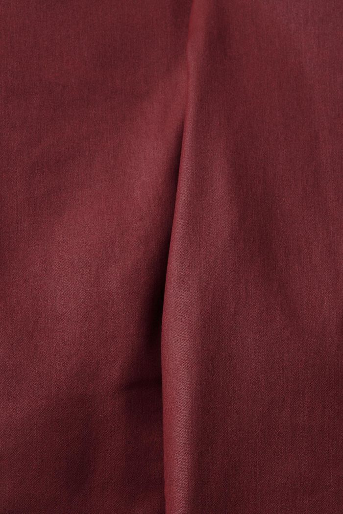 Pantalon taille haute en similicuir coupe Slim Fit, BORDEAUX RED, detail image number 1
