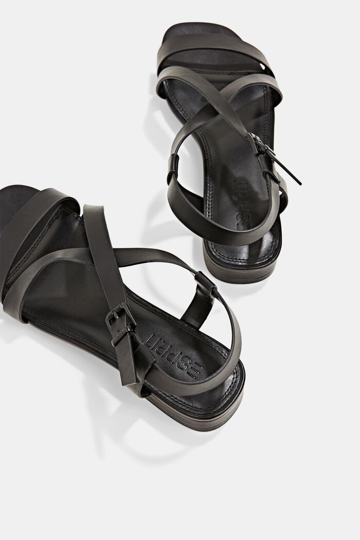 Sandalen met bandjes van imitatieleer, BLACK, detail image number 5