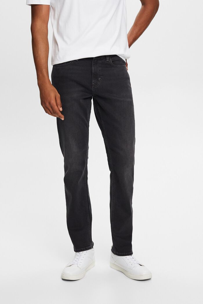 Slim fit jeans met middelhoge taille, BLACK DARK WASHED, detail image number 0