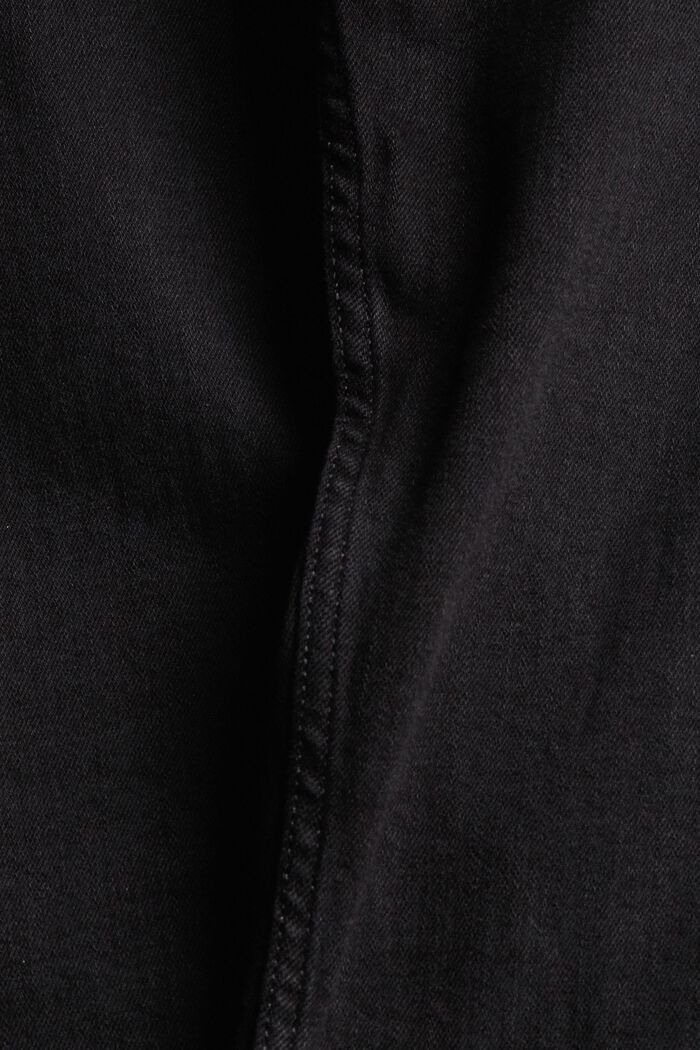 Jean Cropped en coton stretch, BLACK DARK WASHED, detail image number 4