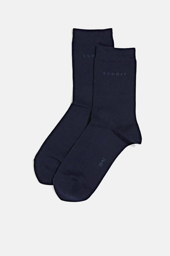Set van 2 paar sokken in een gemêleerde look, MARINE, detail image number 2