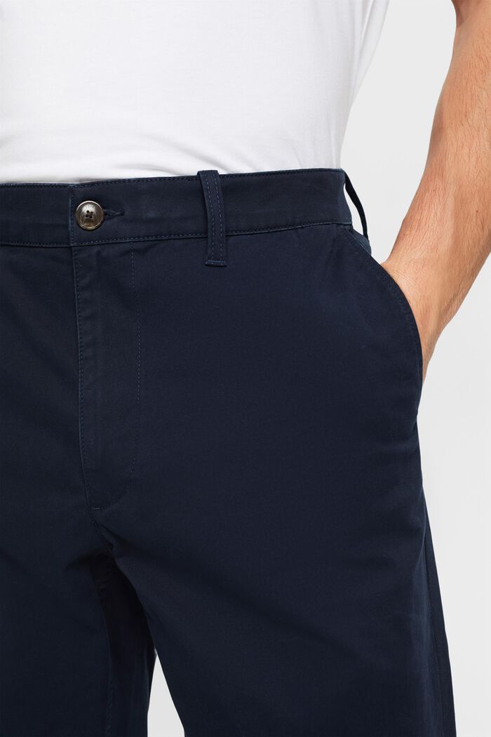 Pantalon chino droit en twill de coton, NAVY, detail image number 4