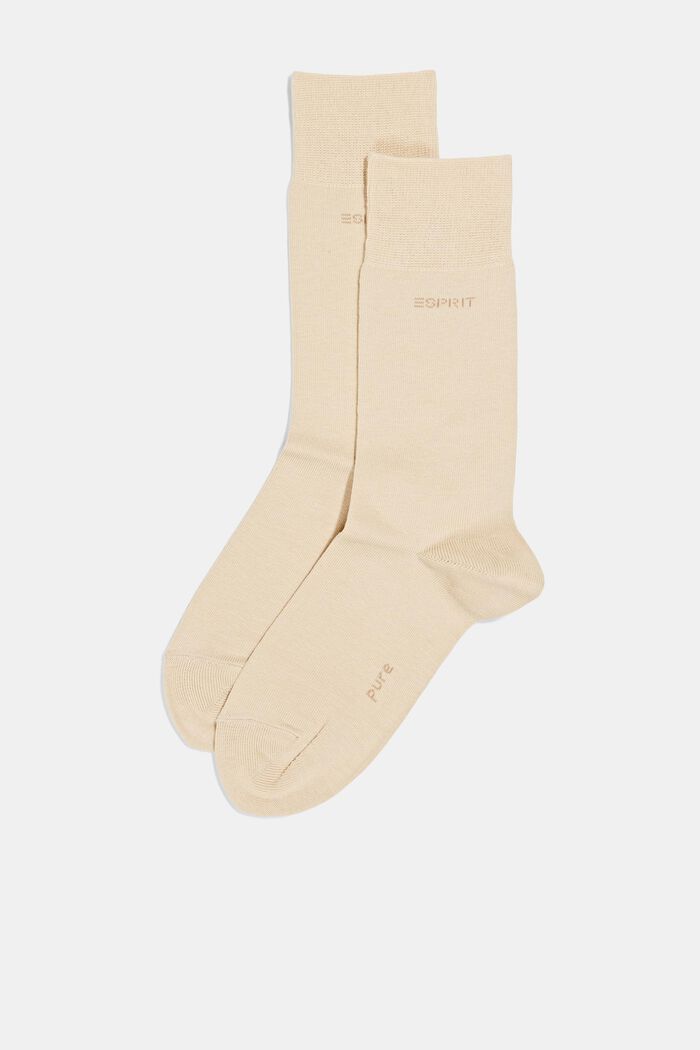 Set van 2 paar sokken, organic cotton, CREAM, detail image number 0