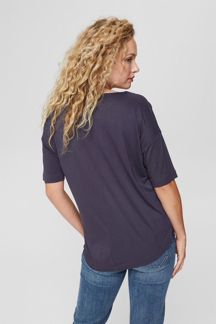 T-shirt à imprimé métallisé, LENZING™ ECOVERO™, DARK BLUE, detail image number 3