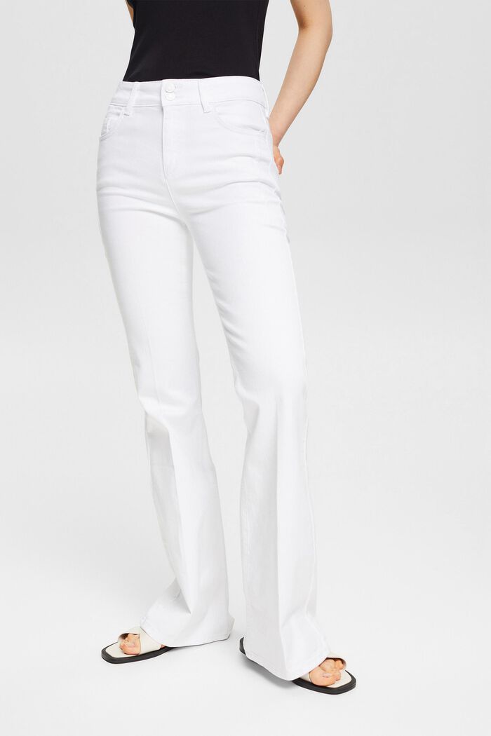 Bootcut jeans met persplooi, WHITE, detail image number 0