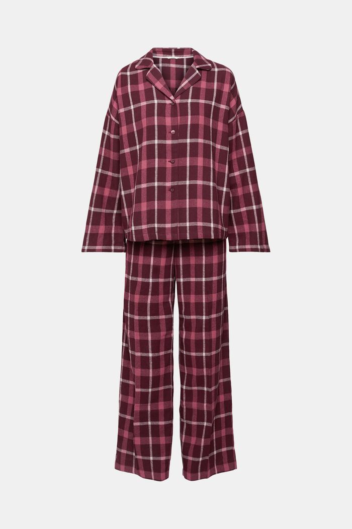 Ensemble de pyjama à carreaux en flanelle, BORDEAUX RED, detail image number 5