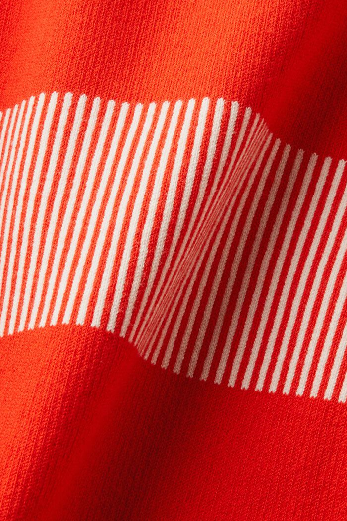 Gestreepte sweater van ribbreisel, RED, detail image number 5