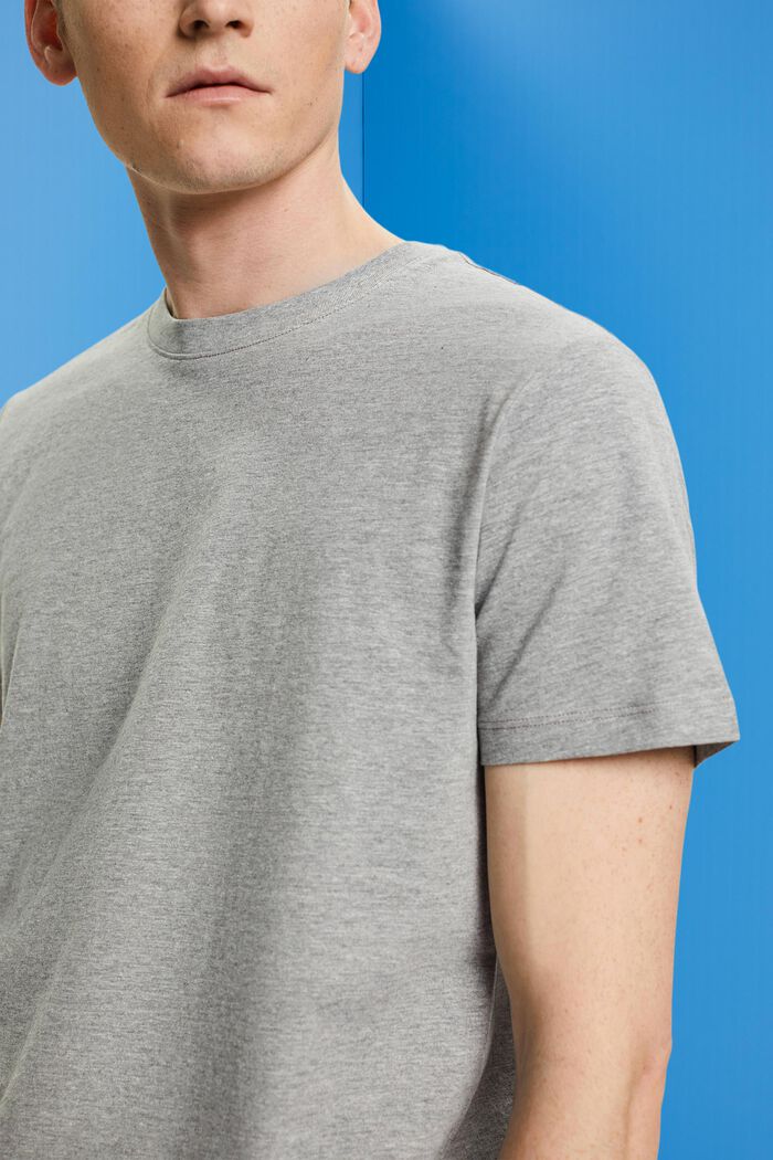 Slim fit T-shirt met ronde hals, MEDIUM GREY, detail image number 2