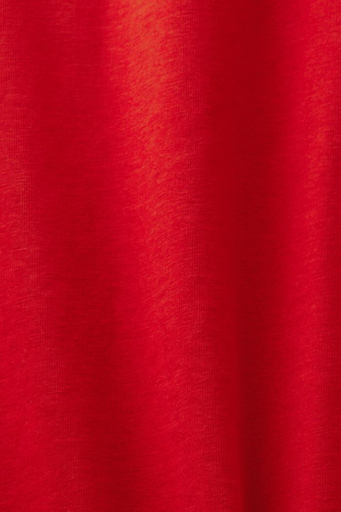 T-shirt col tunisien en coton, DARK RED, detail image number 6