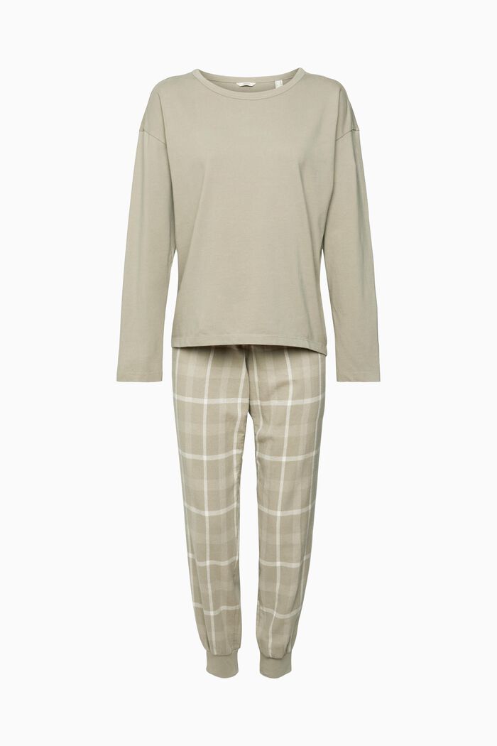Ensemble de pyjama avec pantalon en flanelle à carreaux, LIGHT KHAKI, detail image number 2