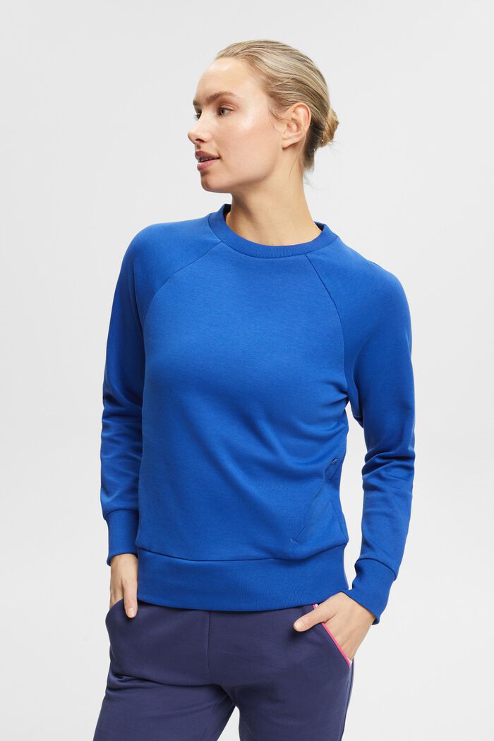 Sweatshirt met ritszakken, BRIGHT BLUE, detail image number 0