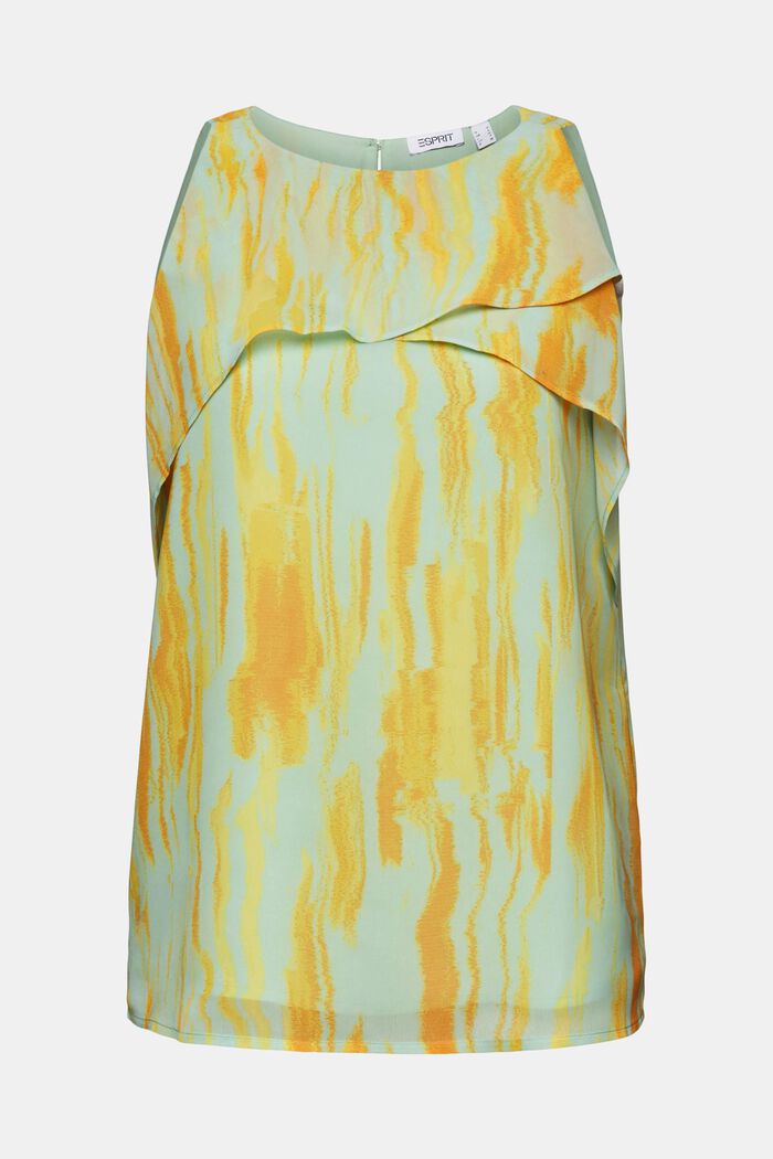 Crêpe chiffon blouse met print, CITRUS GREEN, detail image number 6