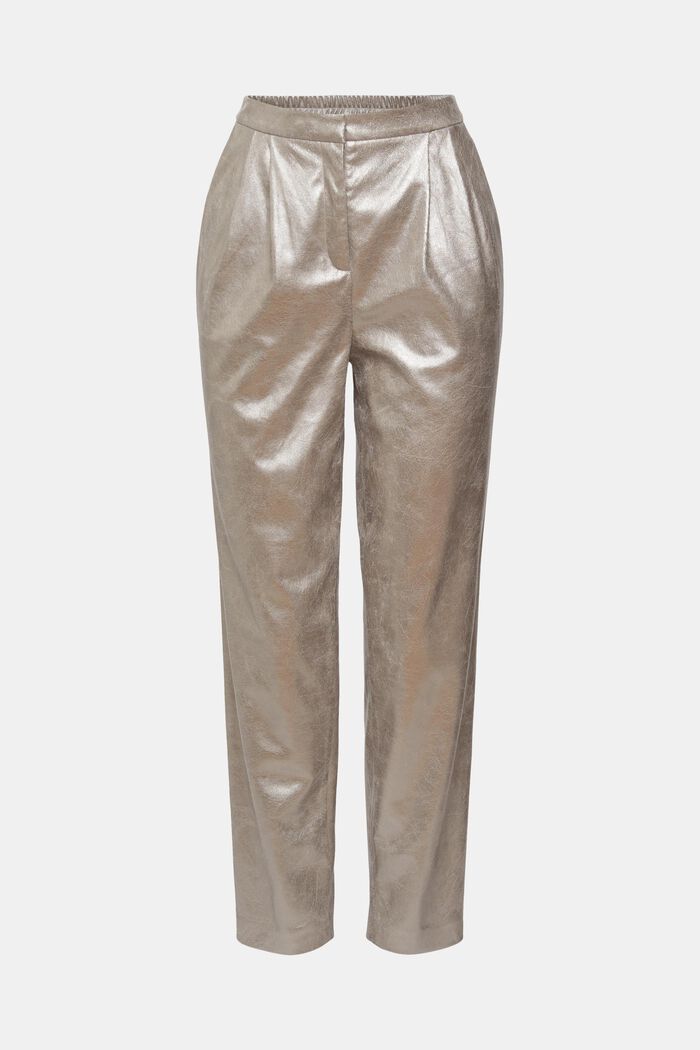 Pantalon en similicuir à effet métallique