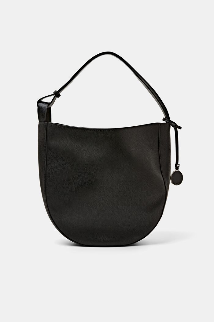 Gerecycled: hobo bag met leerlook, BLACK, detail image number 0