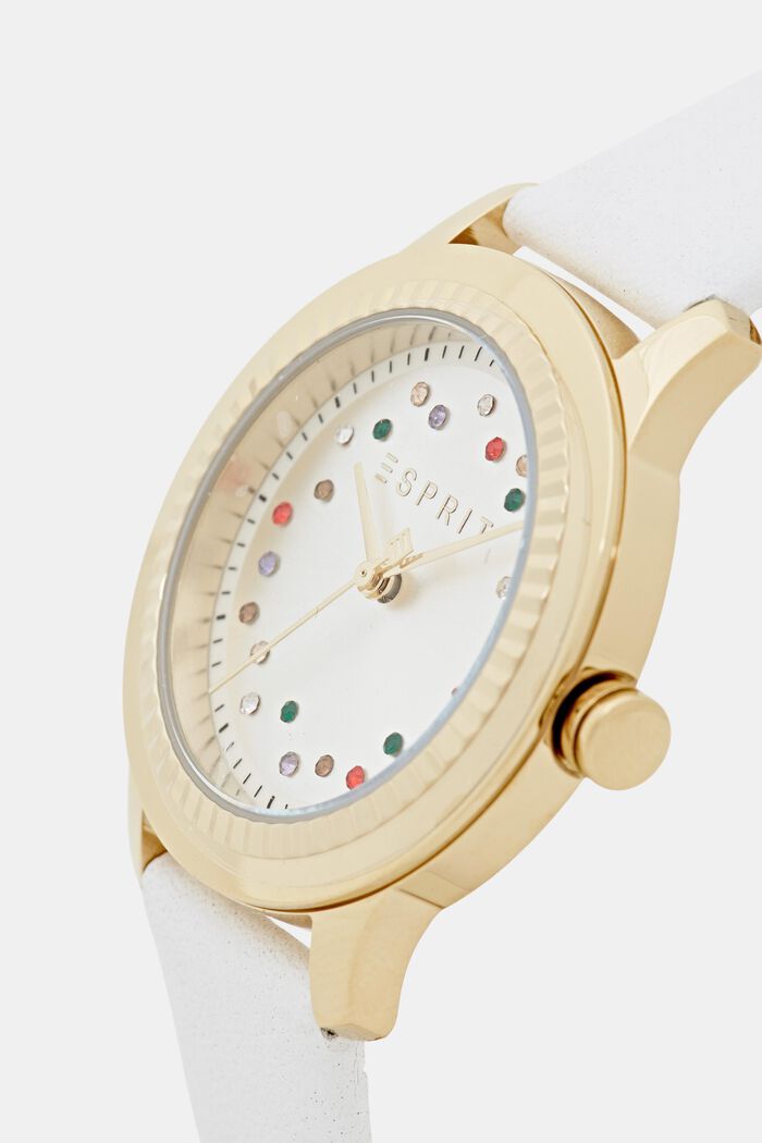 Horloge met ingezette zirkonia, WHITE, detail image number 1