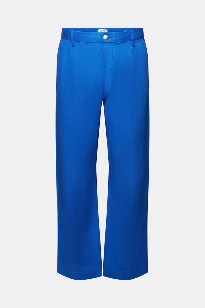 Rechtlijnige broek van linnen en katoen, BRIGHT BLUE, detail image number 7