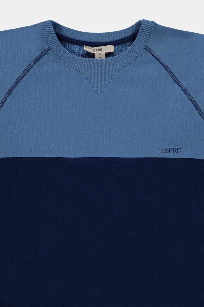 Sweatshirt van 100% katoen met colour block, LIGHT BLUE, detail image number 2